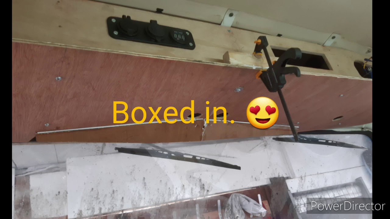 Custom van overhead console 70's style for the V8 Commer