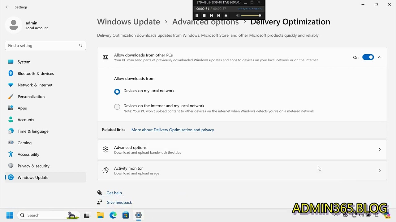 Как оптимизировать настройки доставки обновлений Windows