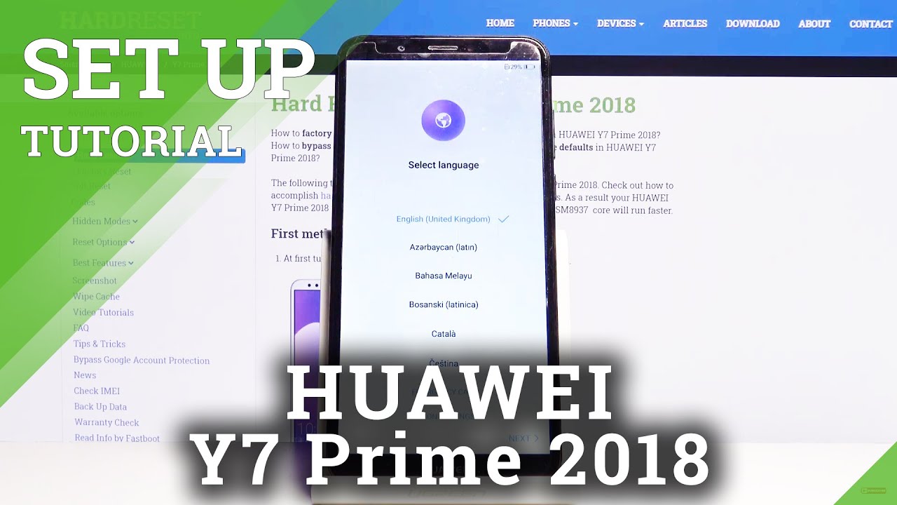 Initial Setup in HUAWEI Y7 Prime 2018 – Configuration Process