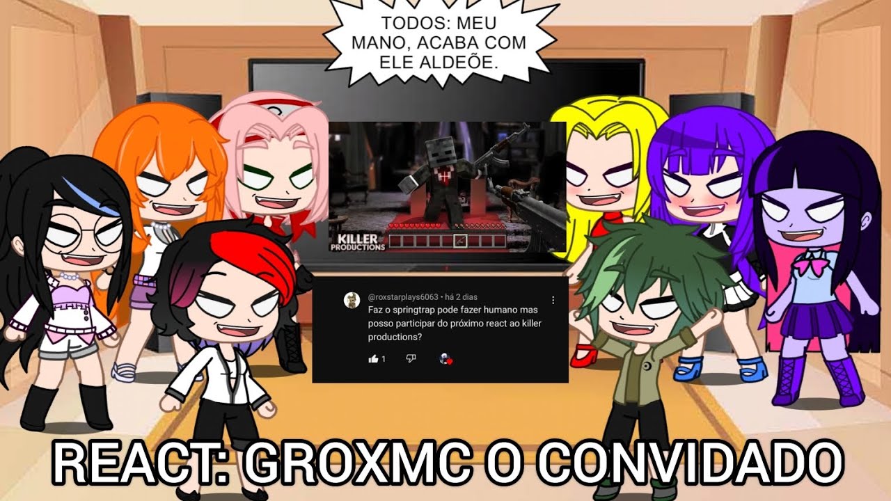 NAMORADAS DOS PROTAGONISTAS+(INSCRITO) DOS CANAL REAGINDO O ALDEÕE QUE ENFRENTOU O GROX #minecraft