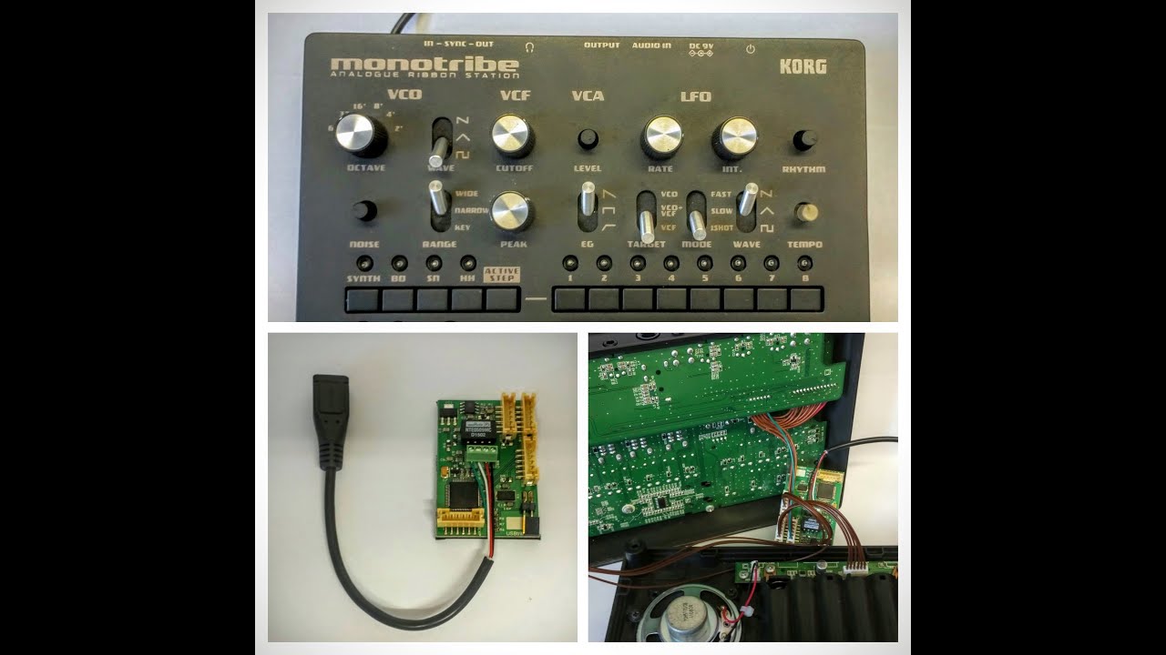 KORG Monotribe - USBtribe USB MIDI i/o modification Installation Video