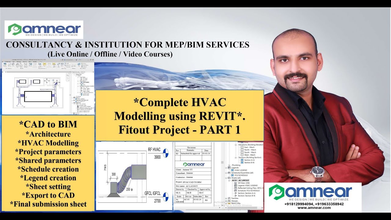 CAD to BIM||Complete HVAC Modelling using REVIT. Part 1||Fitout project||Plenum||Sld||AMNEAR MEPBIM