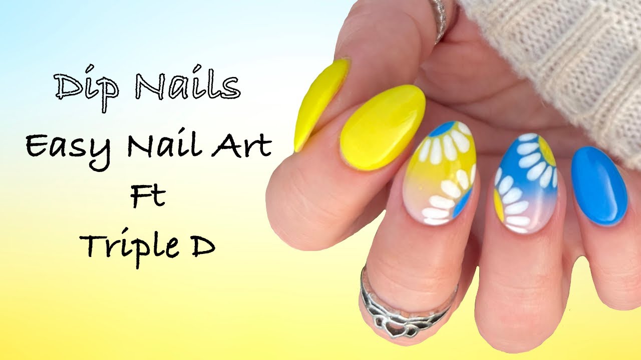 Dip Nails l Easy Flower Nail Art l ft Triple D l Acrylic Paint Pens