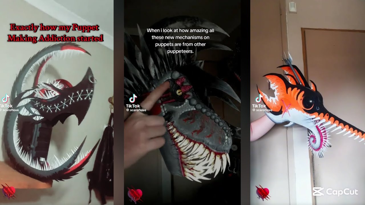 ScarOfLove Paper Dragon Puppet TikTok Compilation 9