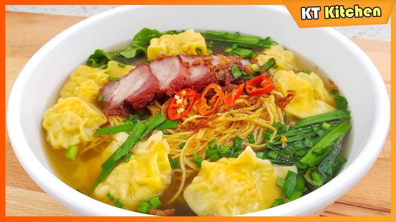 MÌ HOÀNH THÁNH - Cách Gói Hoành Thánh và Nấu Nước Lèo Đúng Vị Người Hoa -Wonton Noodle Soup Recipe