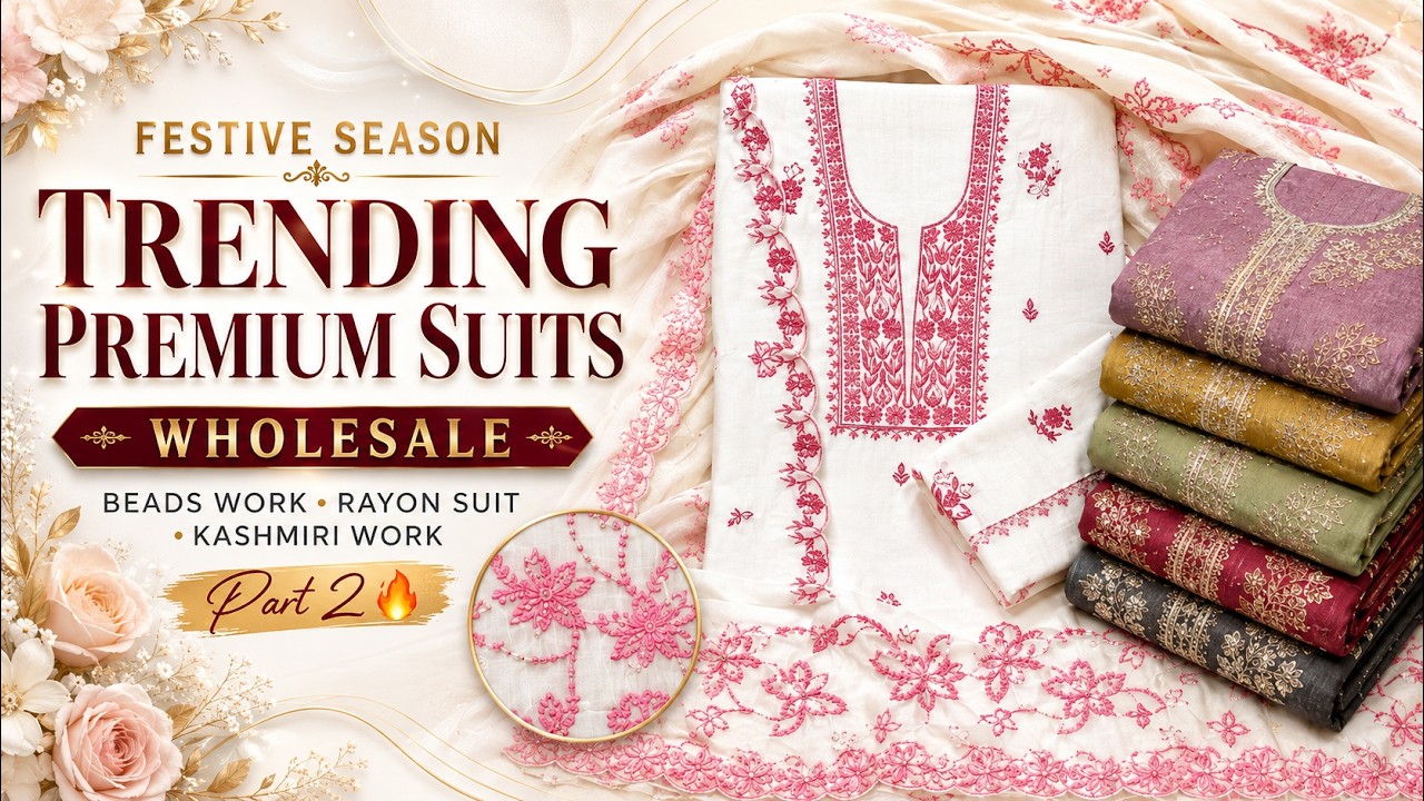 Festive Season Part 2 🔥 Trending Premium Suits Wholesale | Beads Work , Rayon Suit , Kashmiri Work