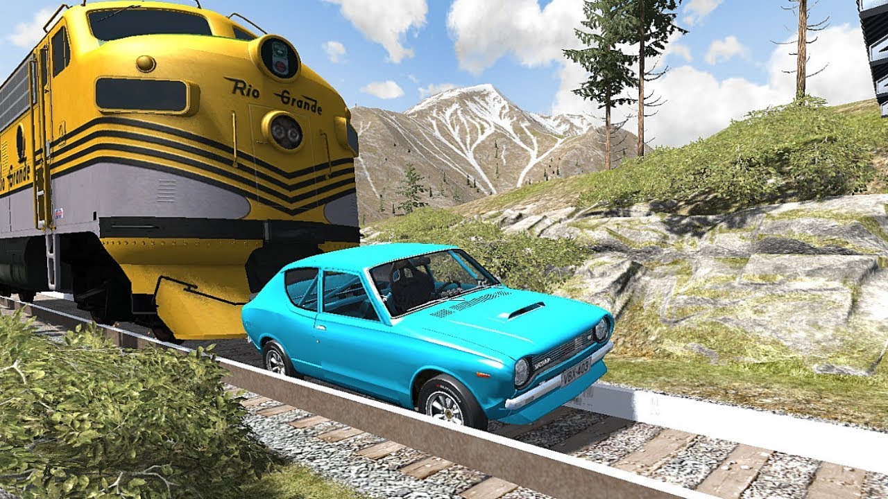 TRAIN AGAINST CARS 2 - CRASHES COMPILATION - BeamNG Drive #76