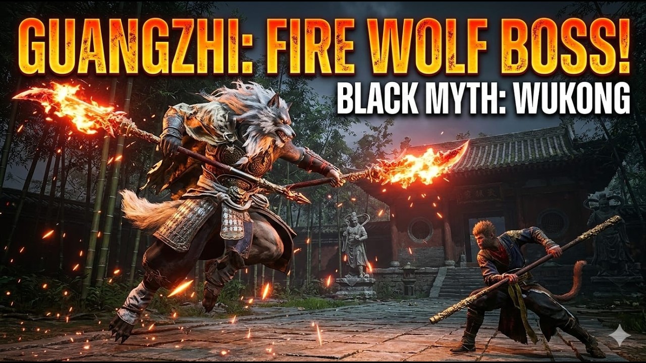 Black myth wukong 2nd boss fight Forest of wolves outside the forest defeated Yaoguai Chief:Guangzhi