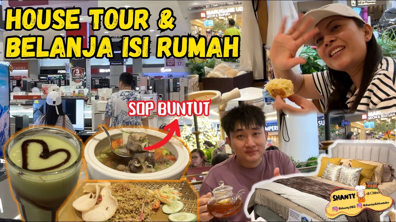 HOUSE TOUR + BELANJA KASUR DAN ISI RUMAH LAINNYA SEBELUM MAKAN SOP BUNTUT DI INDONESIA 😍🇮🇩
