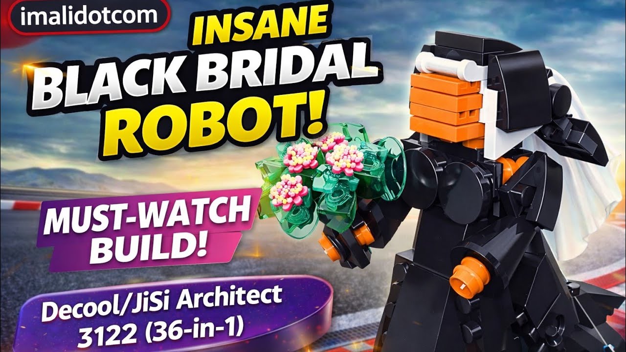 The BEAUTIFUL BLACK BRIDE ROBOT with flowers 💐🤖 | Amazing Architect 3122 Build! 😱🖤 #imalidotcom