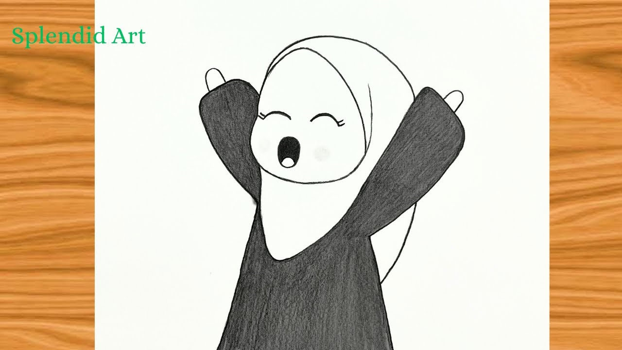 Beautiful Muslim Girl Drawing | How To Draw a Hijab Girl | New Drawing Easy and Beautiful
