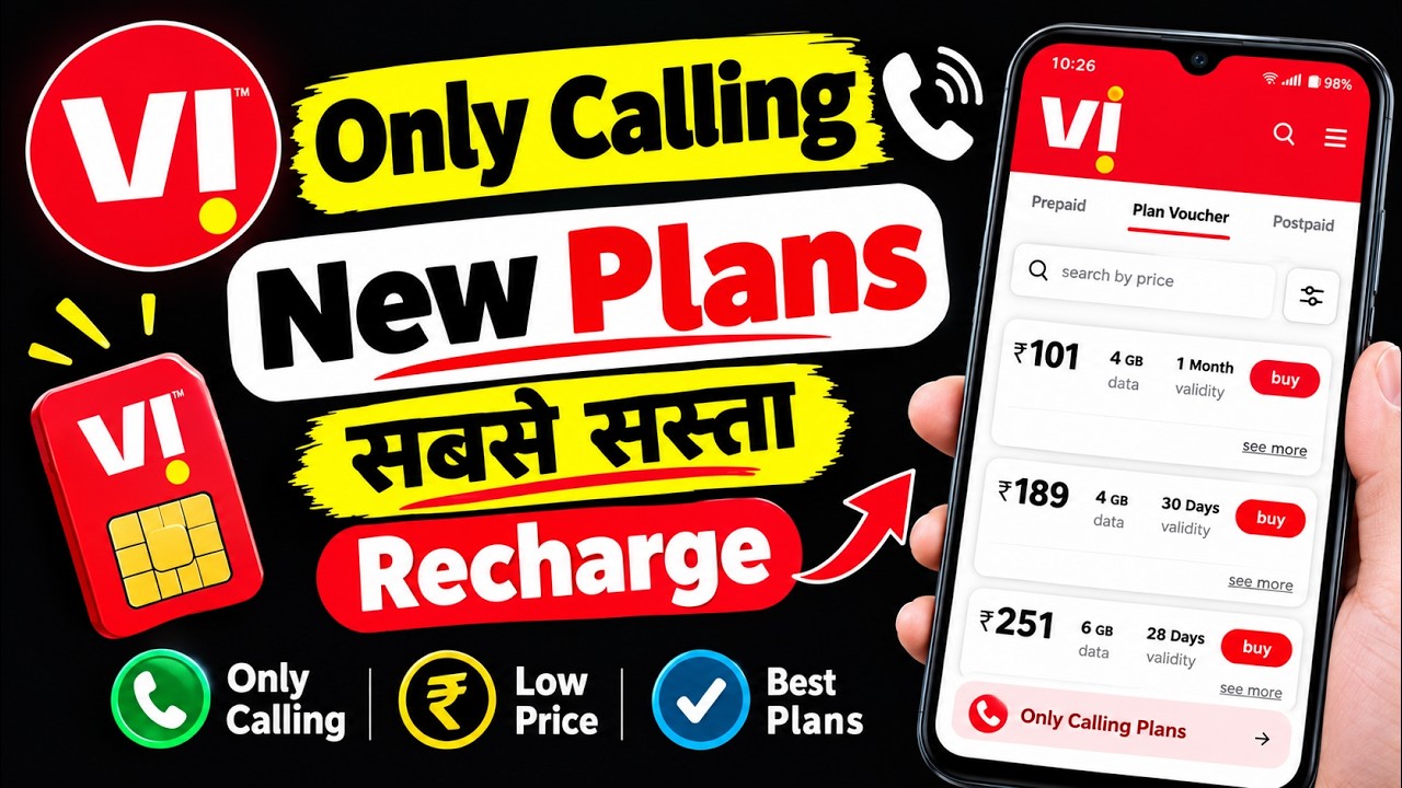 Vi New Recharge Plans | Vi Only Calling Recharge Plans | Vodafone Calling Plans
