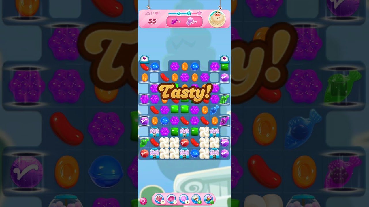 Candy Crush Saga Level 221 Walkthrough || Fish Bubble Collectable 