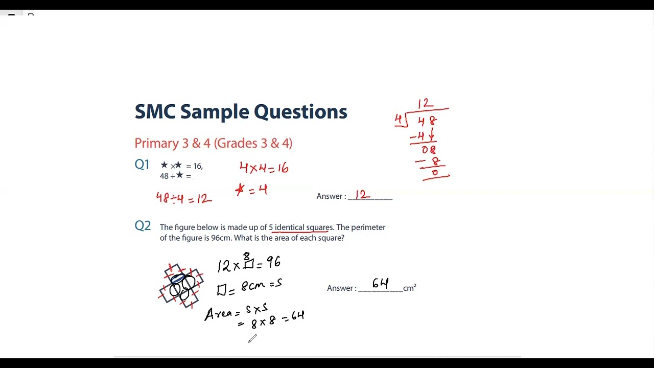 Singapore Math Challenged# SMC 2025 # Grade 3 and 4#SASMO#AMO