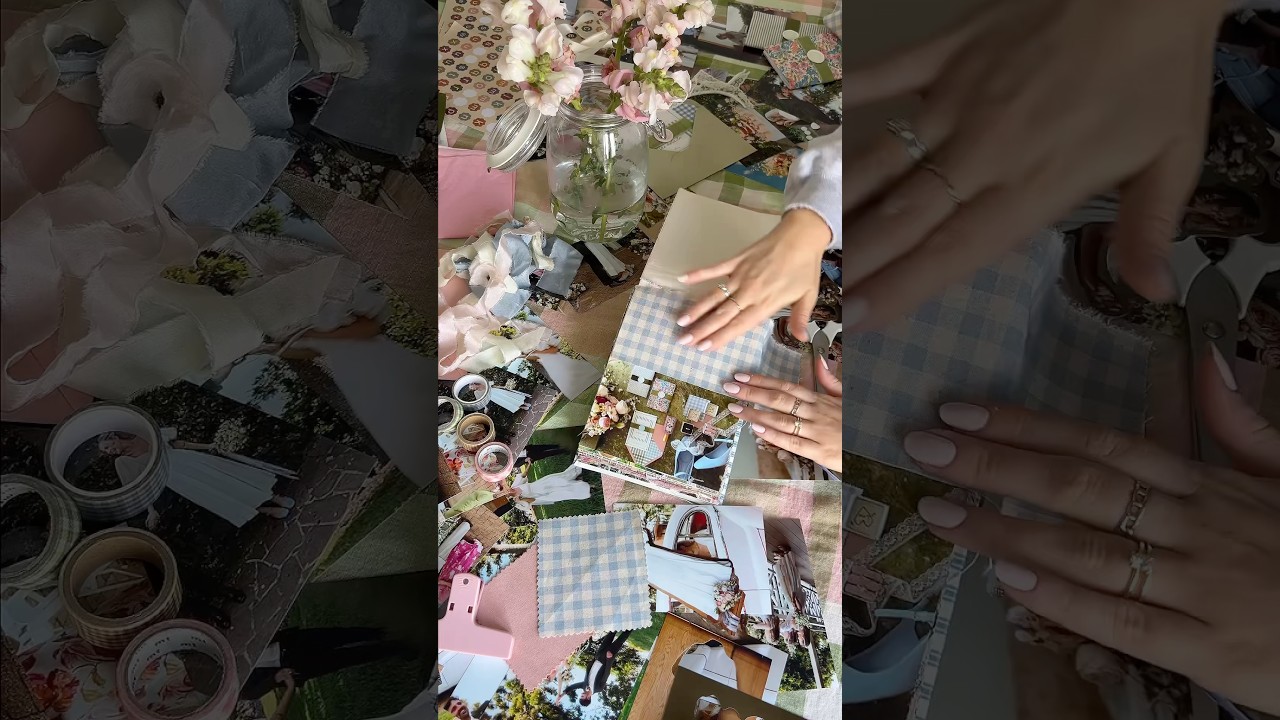 scrapbooking my wedding! the album is from my shop ‘Lalanya Made’ 💘 