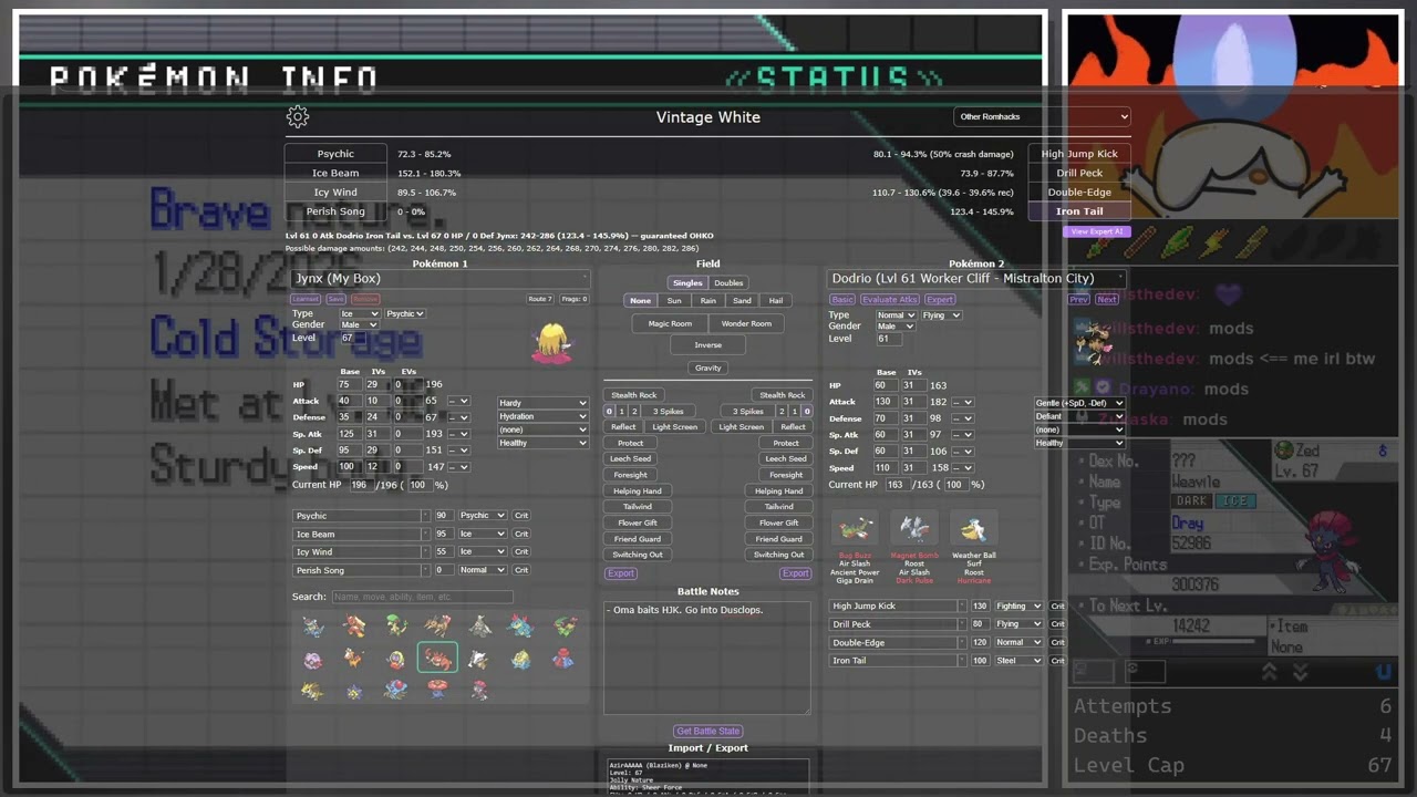 [A6 | Skyla Split 3/3 + Brycen Split 1/2] Vintage White Hardcore Nuzlocke