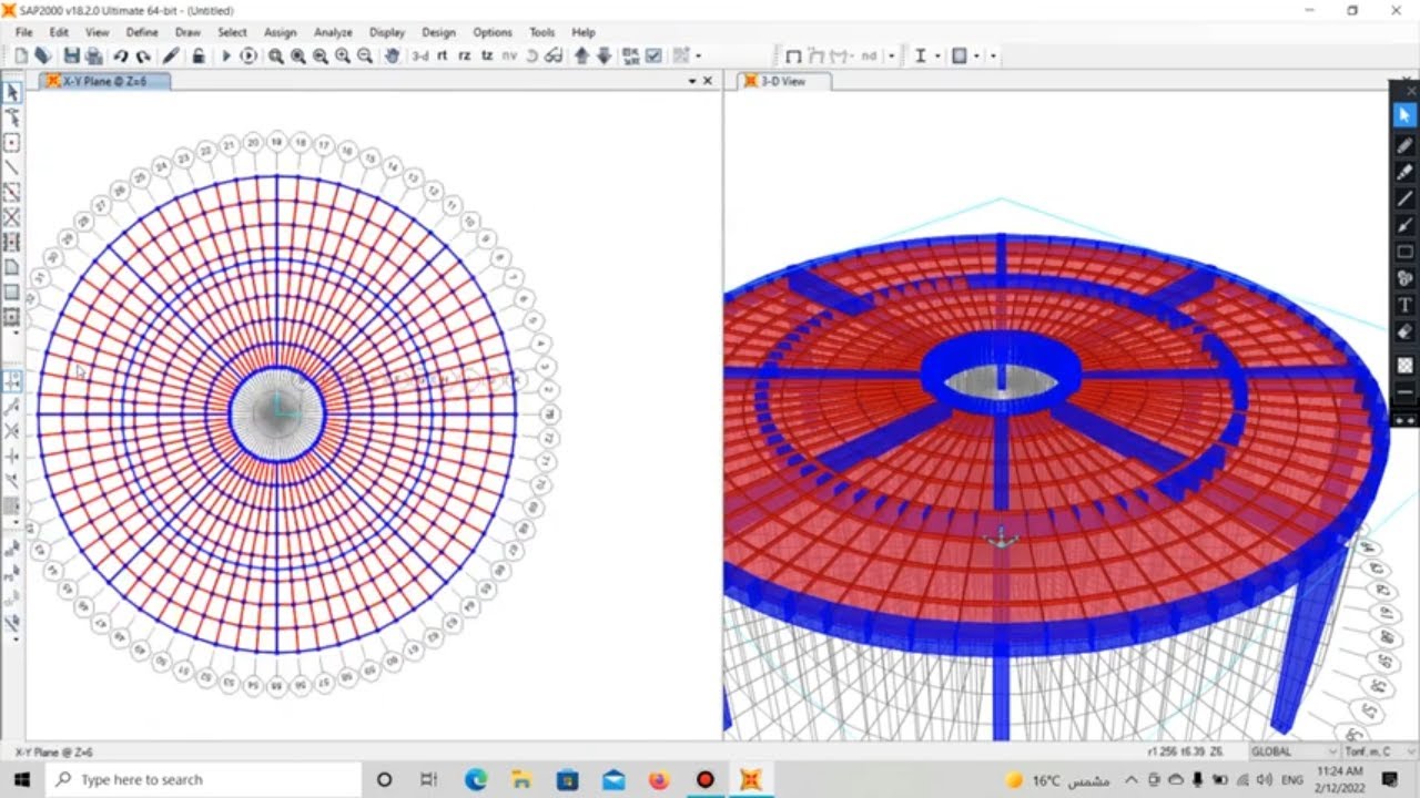 رسم radial frame علي برنامج الساب واظهار النتائج
