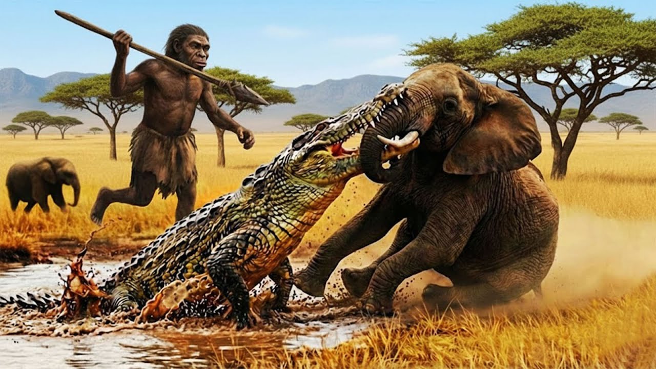 Life Millions of Years Ago: How Homo Habilis Saved a Mother Elephant on a Forgotten Earth