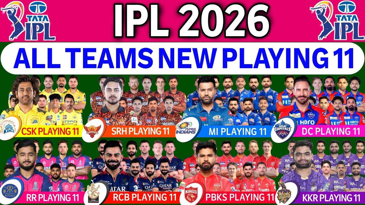 IPL 2026 Все команды играют в 11 | Все 10 команд финала играют в 11 | CSK, RR, RCB, DC, MI, SRH и...