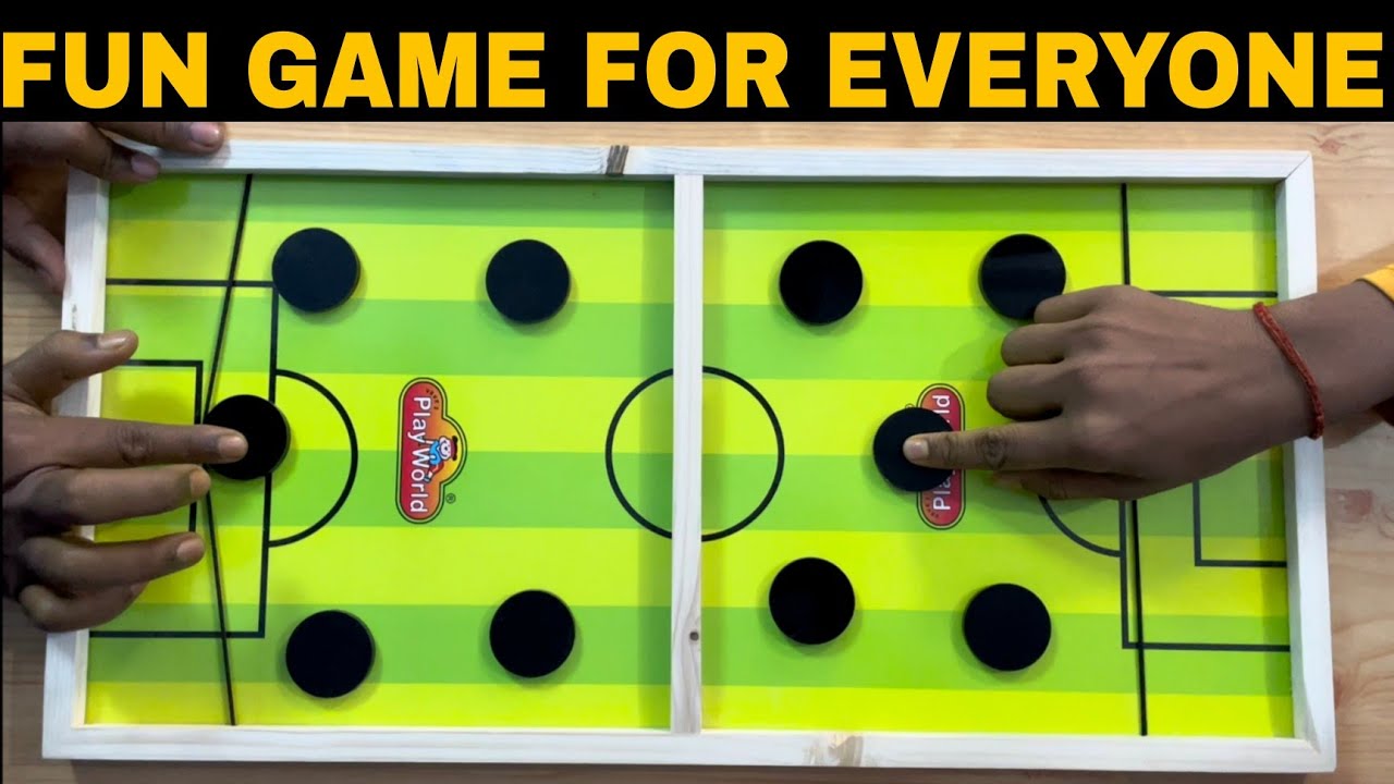 VikriDa 59 cms 3 in 1 String Hockey with Ludo Fast Sling Puck Game Board unboxing and review.