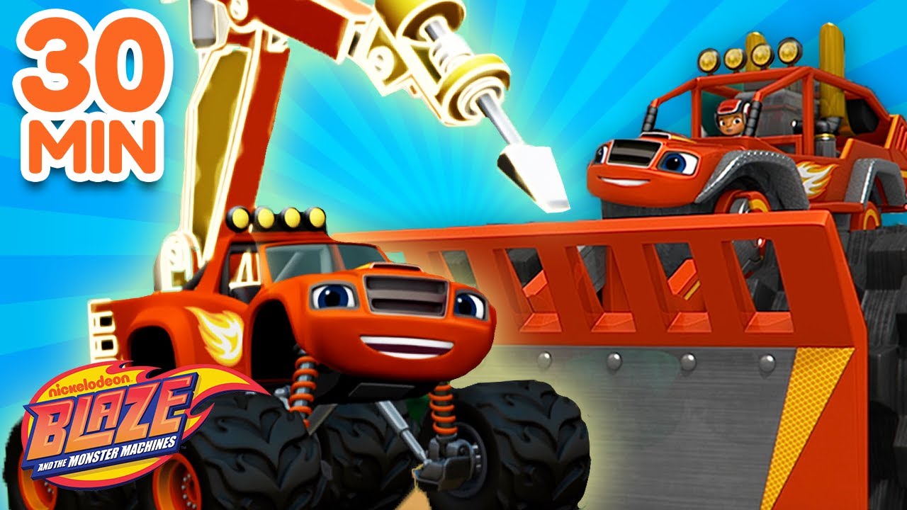 30 MINUTOS de Resgates de Equipes de Construção! 🚜 | Blaze and the Monster Machines