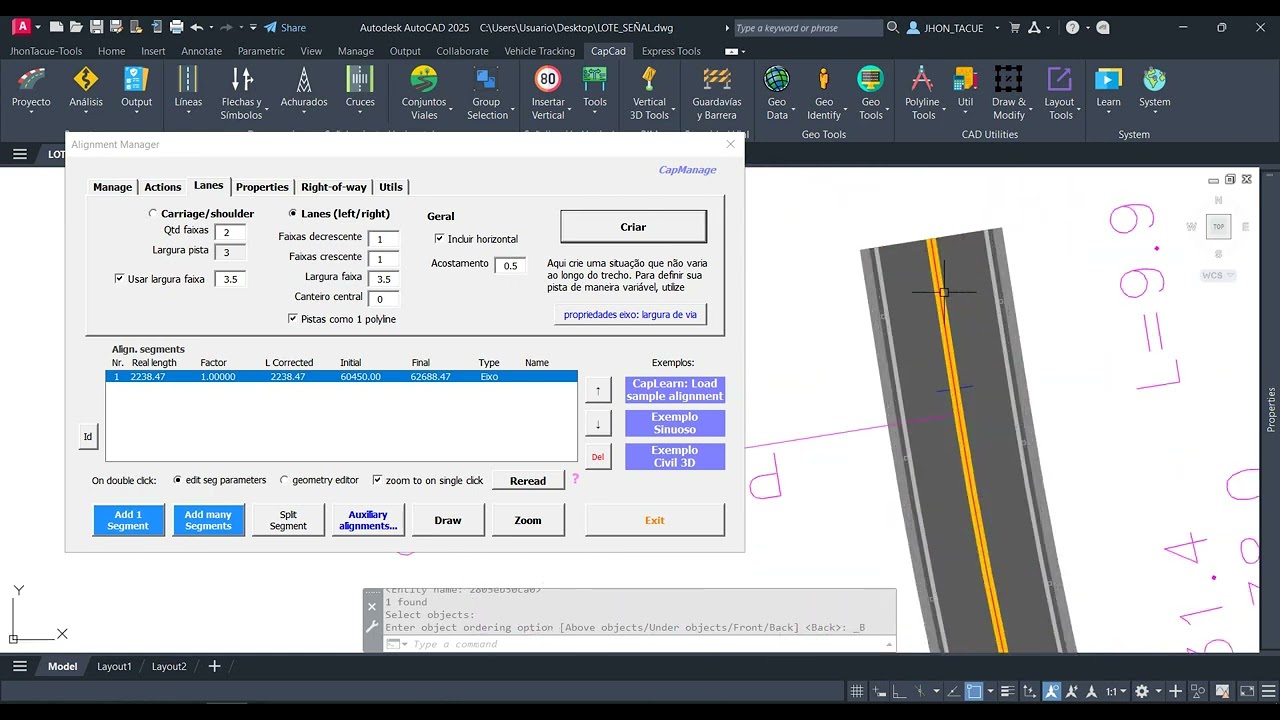 CapCad Español: Insertar señales en grupo (batch insert) con Jhon Tacue