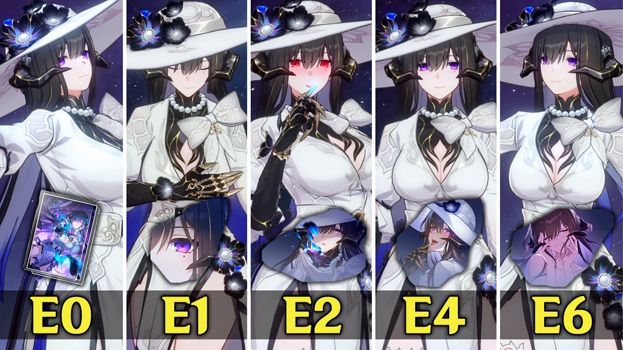 The Dahlia (Constance) E0 vs E1 vs E2 vs E4 vs E6 with Firefly E0S1 & Fugue E0S1 - HSR Beta 3.8