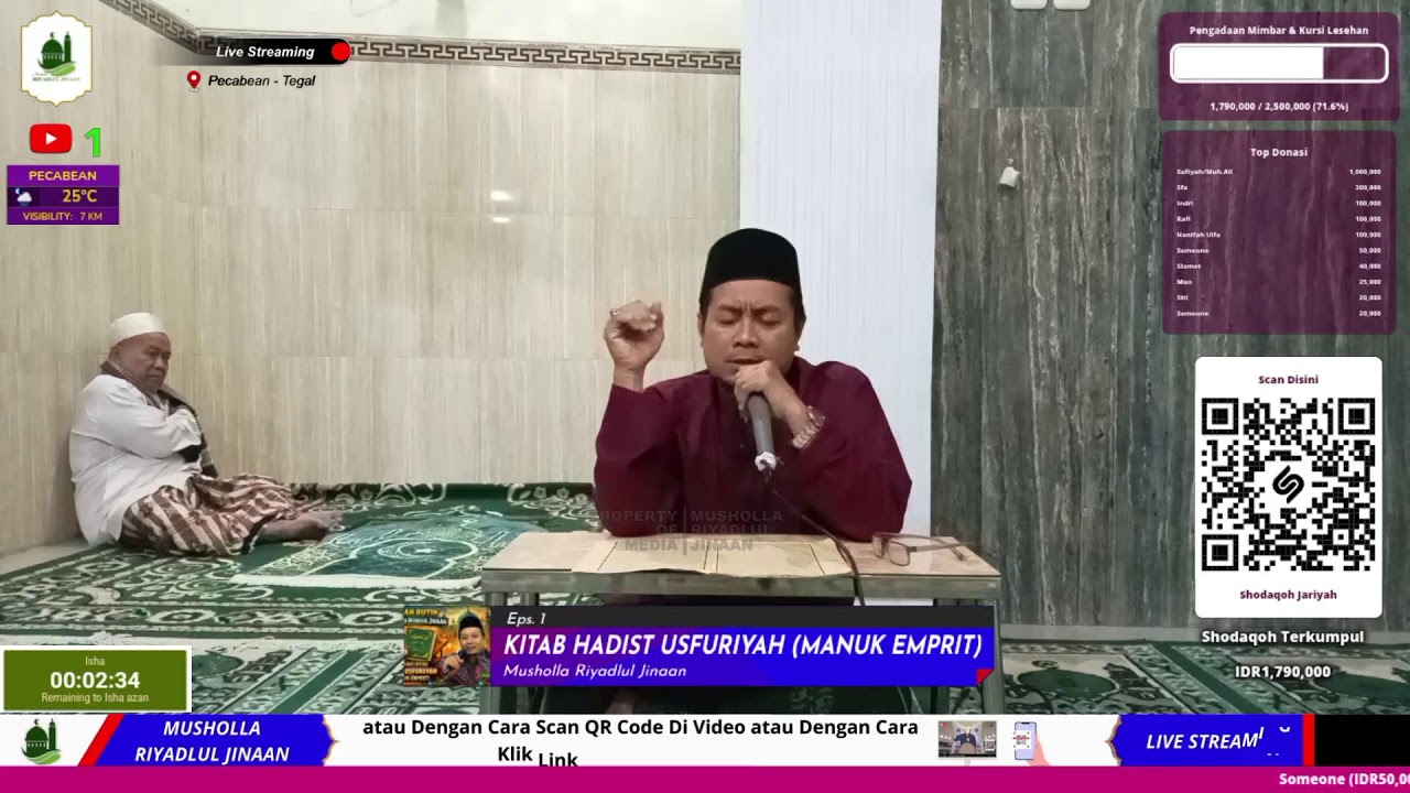 🔴LIVE📡 KITAB HADIST USFURIYAH (MANUK EMPRIT) | Musholla Riyadlul Jinaan - Pecabean