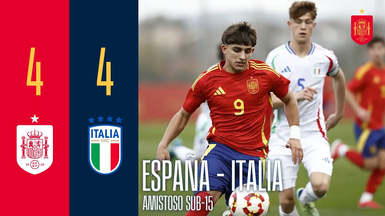 RESUMEN | España 4-4 Italia | Partido internacional amistoso sub-15 | 🔴 SEFUTBOL