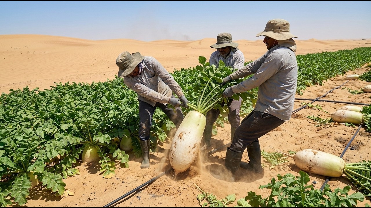 In the Middle of a Barren, Sandy Sea, People Managed to Grow White Radishes, Astonishing Everyone