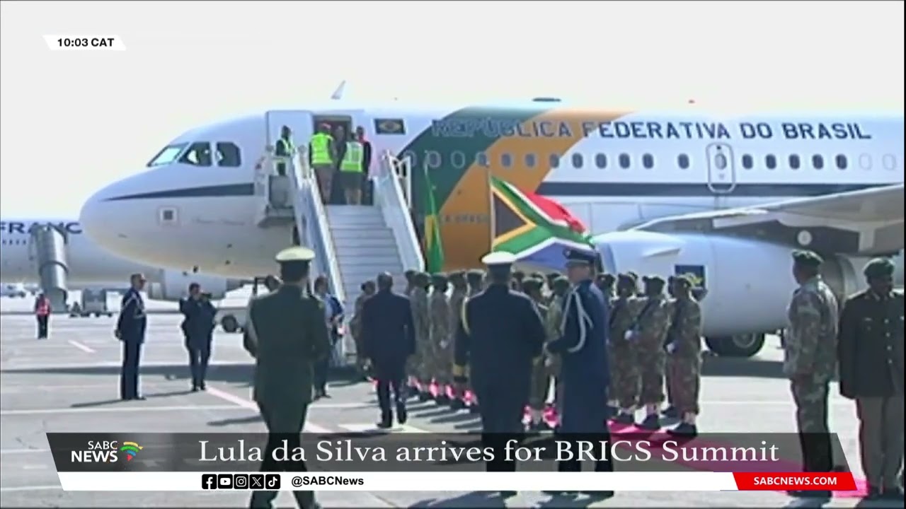 BRICS Summit | Brazil president H.E Mr Luiz Inácio Lula da Silva arrives in SA