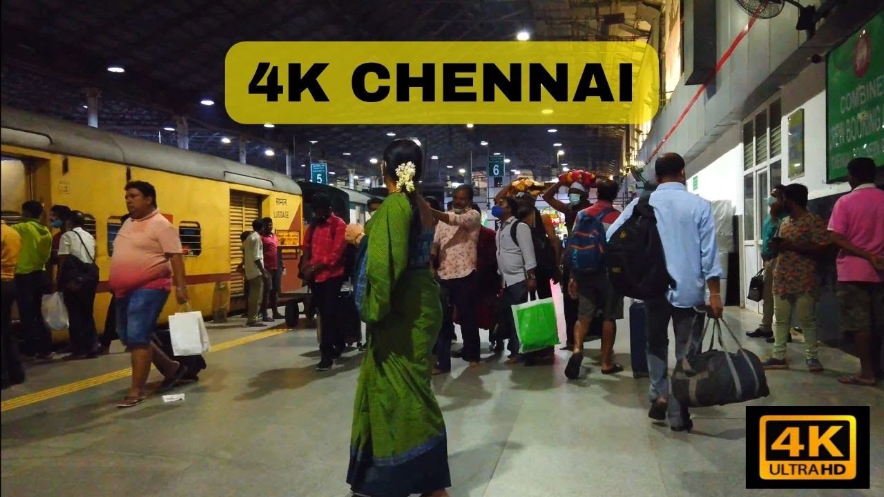 4K Ola Bike Ride in Chennai And WALK in Railway Station | Tamil Nadu 4K | She' Walkin  South India
