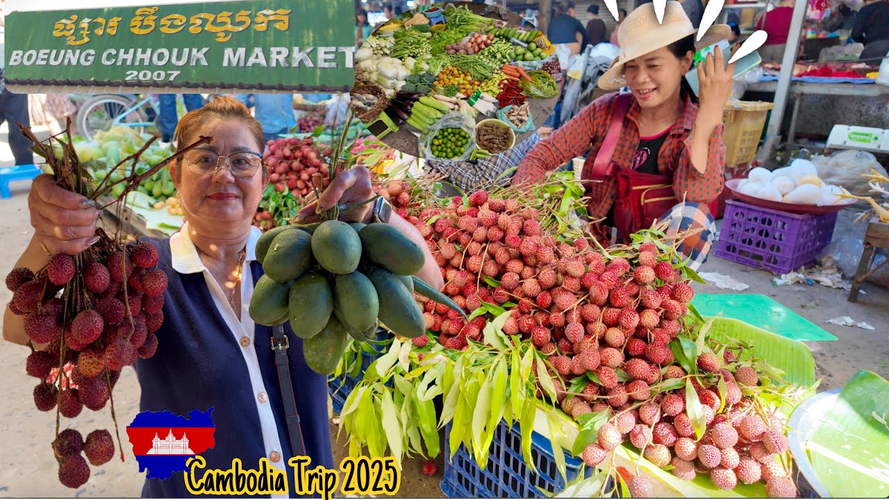 Boeung Chhouk Market In Battambang Province | ផ្សារបឹងឈូកបាត់ដំបង (4K) 🇰🇭