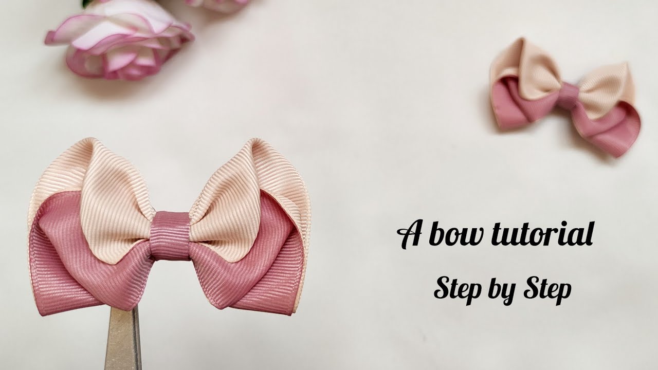 Bow tutorial with grosgrain ribbon for beginners step by step| How to make a bow an easy way at home