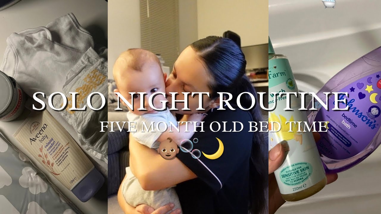 SOLO PARENTING NIGHT ROUTINE! *realistic 5 month old bedtime routine*