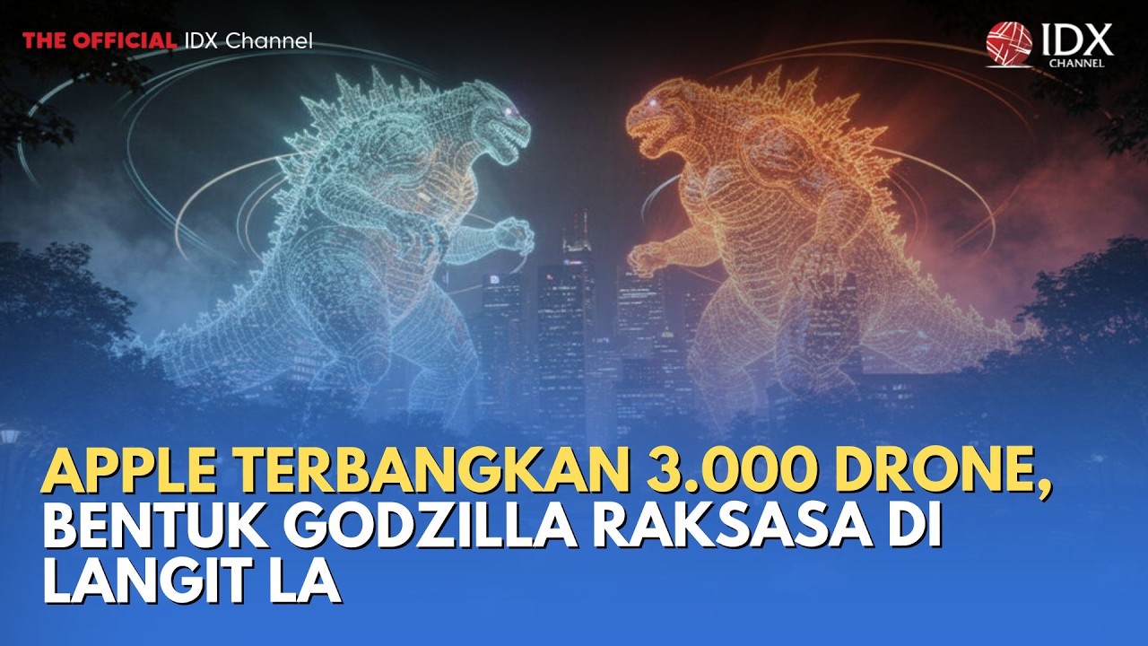 Apple Terbangkan 3.000 Drone, Bentuk Godzilla Raksasa di Langit LA | TECH BIZZ