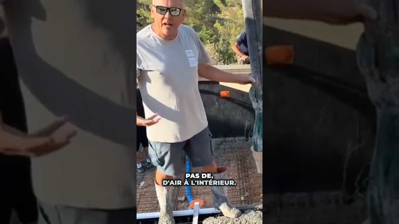 Coulage b&eacute;ton d'une piscine &agrave; d&eacute;bordement de 10m x 4m en Provence