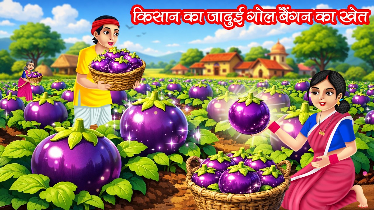किसान का जादुई गोल बैंगन का खेत | Kisan Ka Jadui Gol Baingan Ka Khet | HINDI KAHANIYA | MORAL
