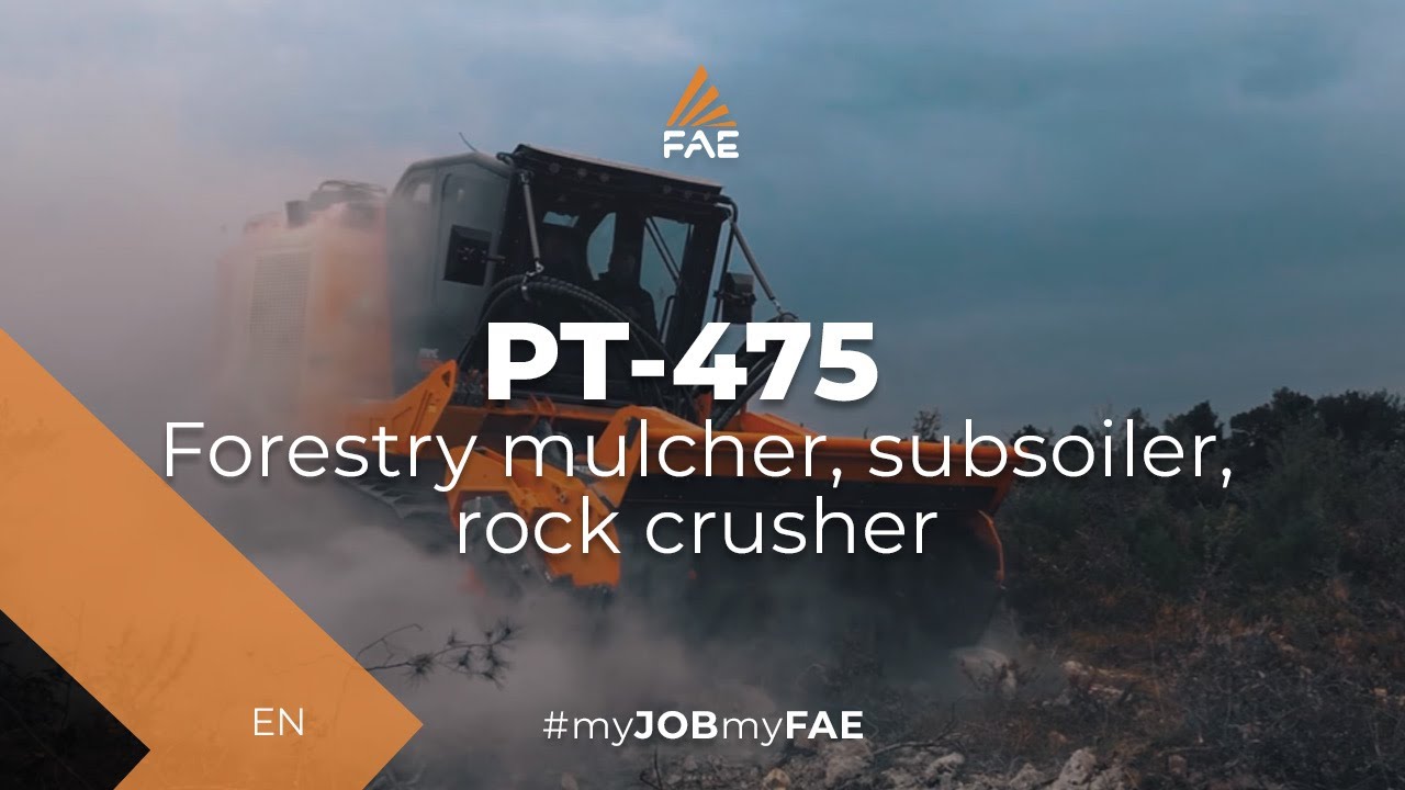FAE PT-475 tracked carrier with forestry mulcher, subsoiler, rock crusher or stump cutter