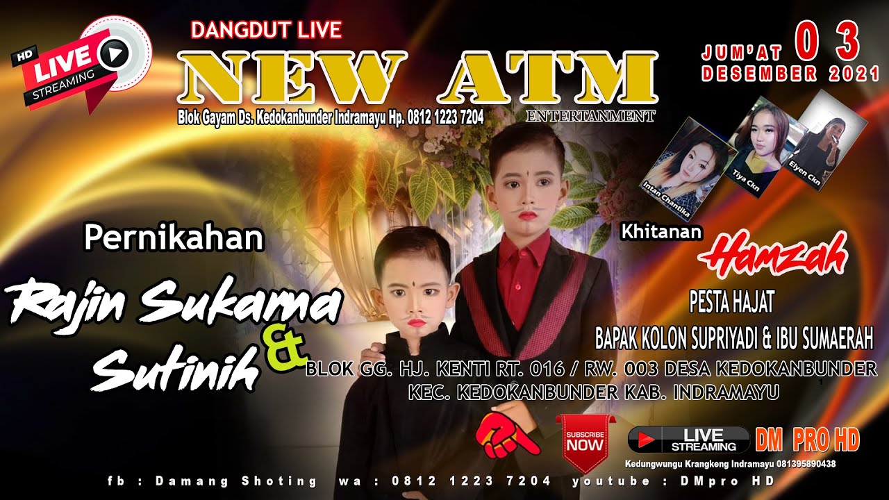 Live New ' A T M ' Entertainment | Wedding Rajin Sukarna & Sutinih || jum'at 03 Des 2021 |  MALAM