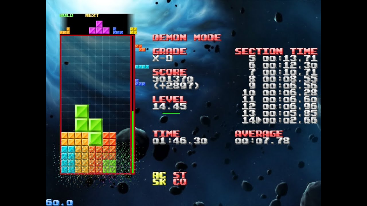 NullpoMino TAS - Demon Mode (Big Mode)