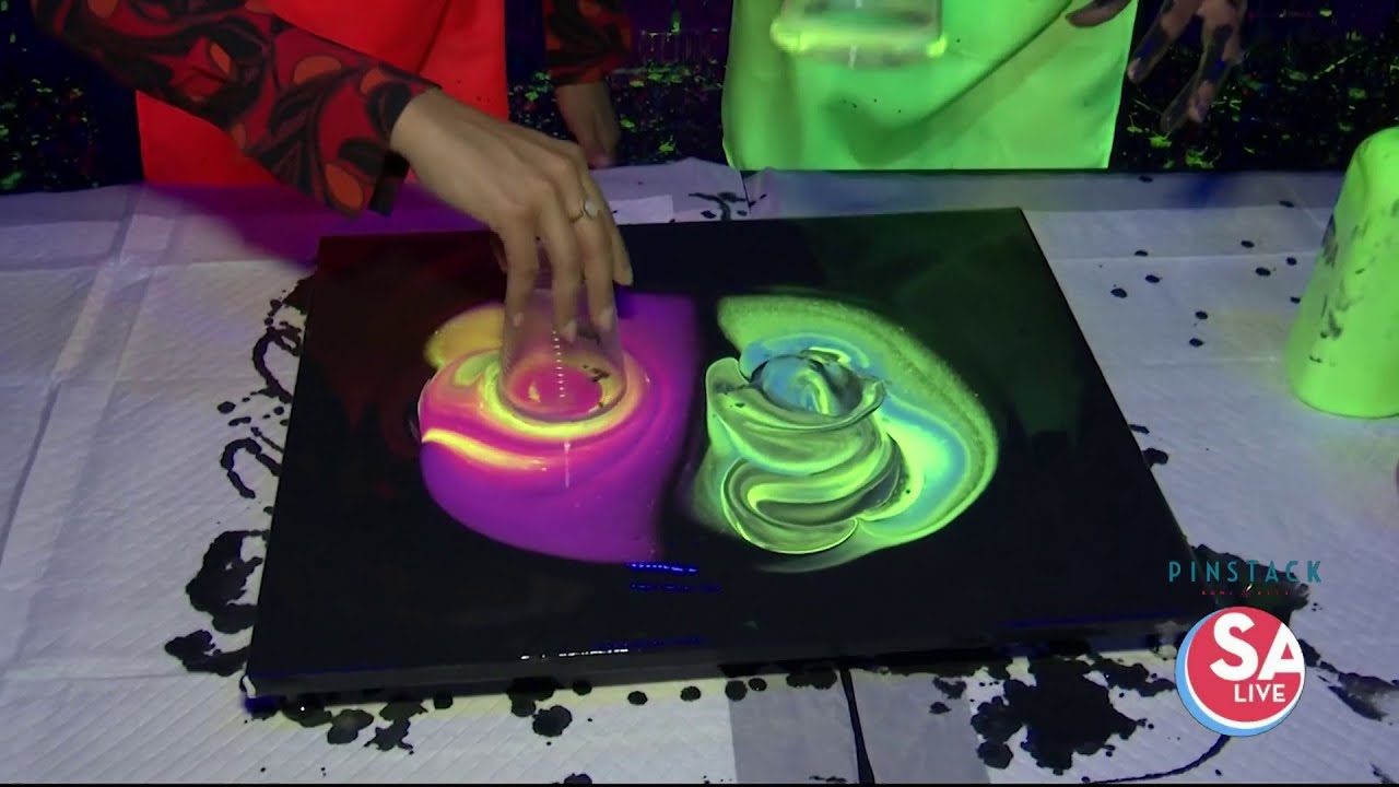 Inside Hawaii Fluid Art's splatter room