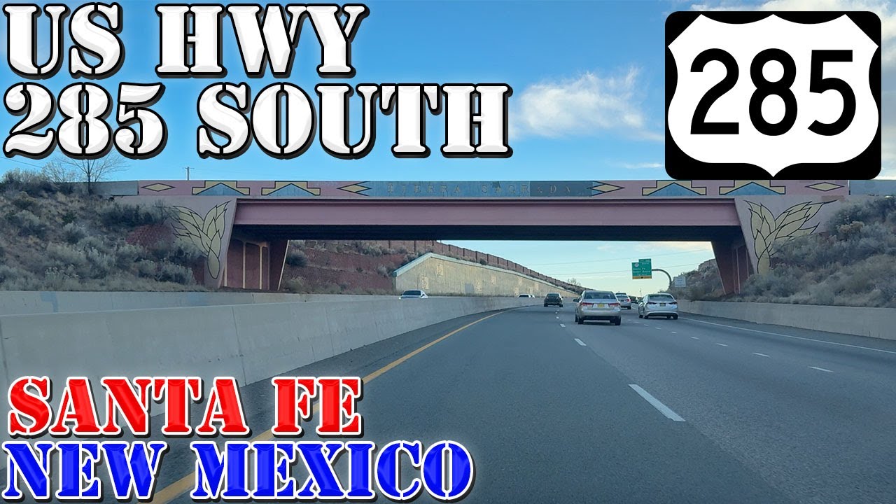 US 285 South  - Santa Fe - New Mexico - 4K Highway Drive
