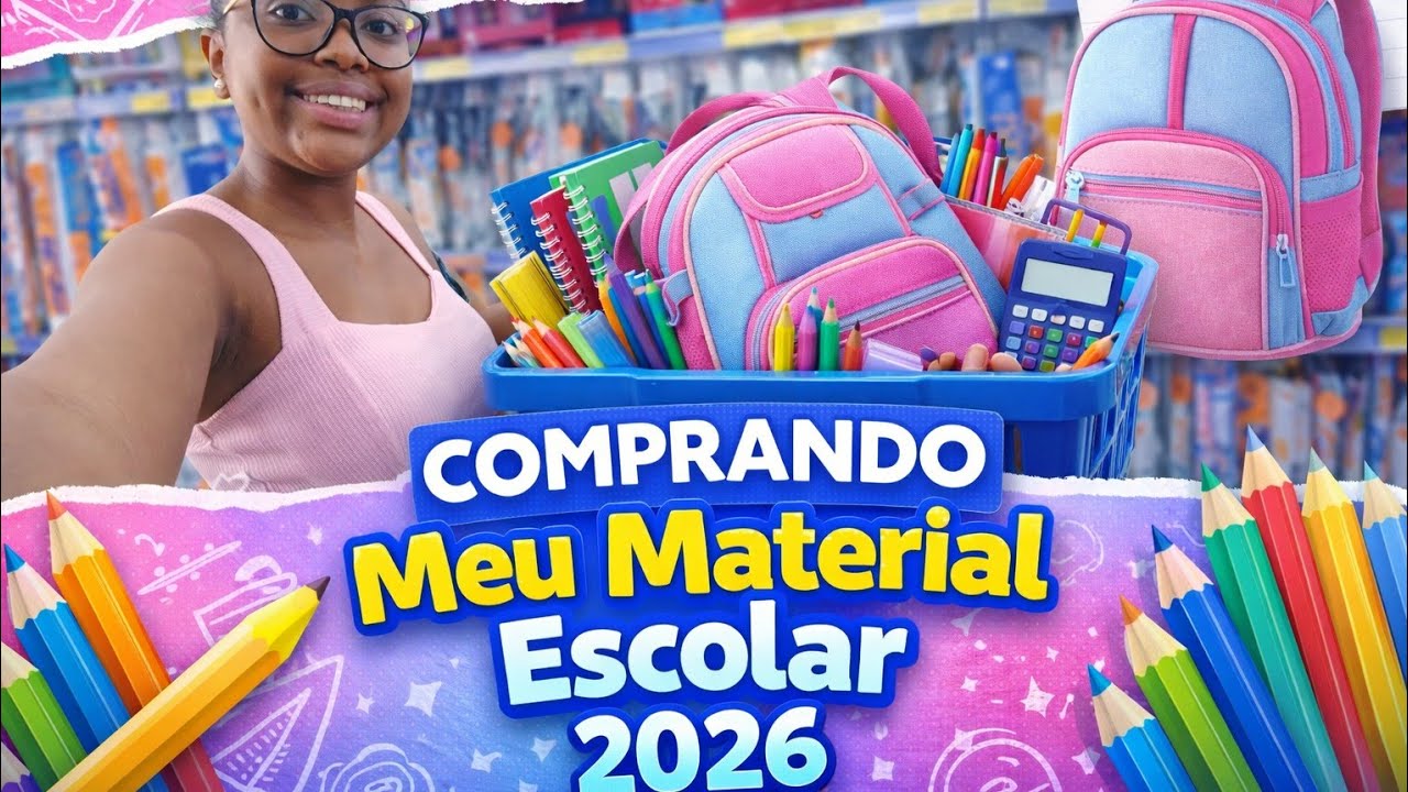 Comprando meu material escolar 2026📚 + escolhendo minha mochila