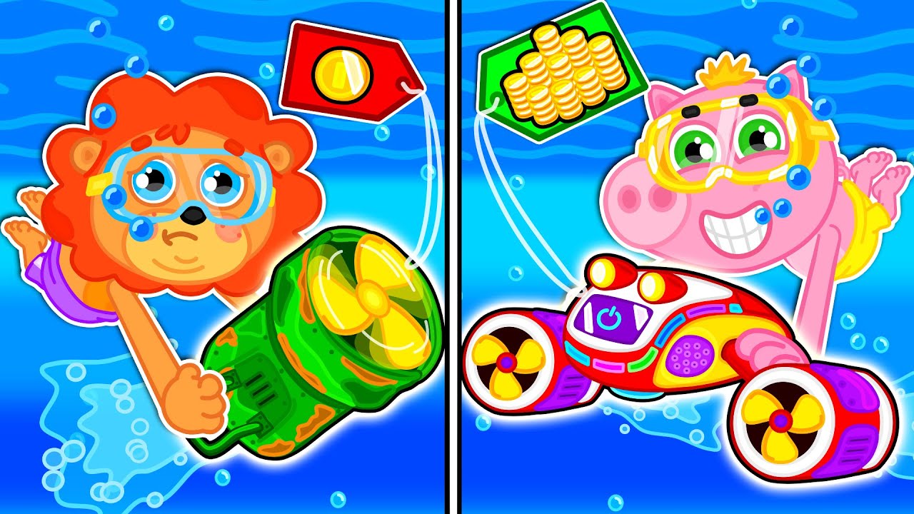 Pequeño Leon | Probé gadgets de verano baratos y caros | Dibujos animados | Video Para Niños