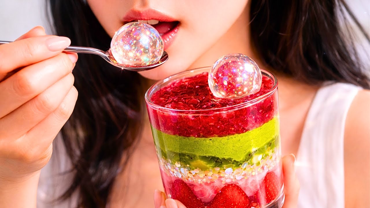 【ガラスのフルーツゼリーを作る全工程が最高すぎる💎✨】ガラスゼリーASMR 🍓🍇🍨