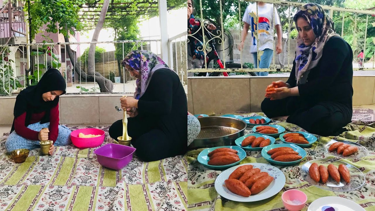 Tepsi Kebabı~İnanılmaz Lezzetli Patatesli Köfte~Eltilerle Lezzetli Köy Yemekleri😍