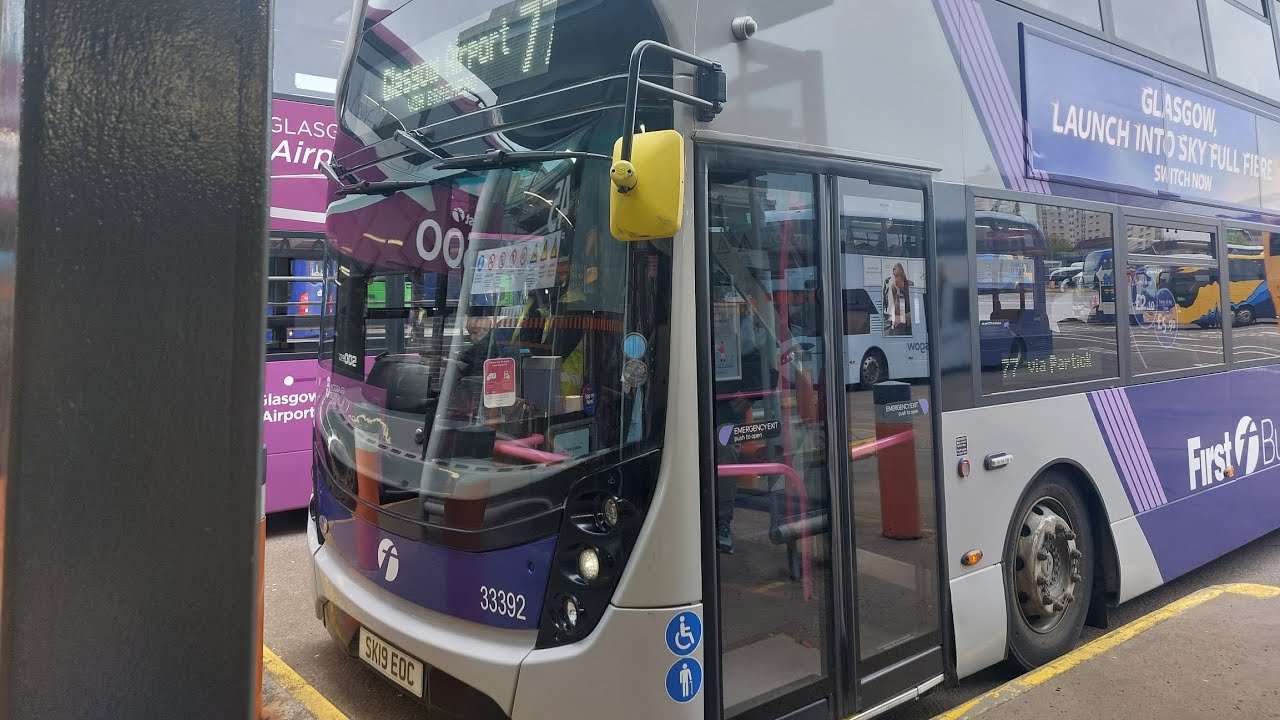 ADL Enviro400 MMC First Glasgow 77 SK19 EOC: Glasgow Buchanan - Braehead Shopping Centre (16/4/2025)