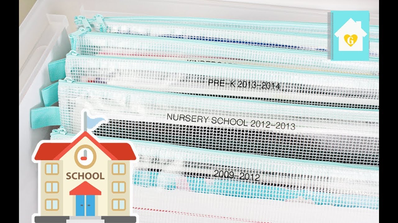 SCHOOL MEMORY STORAGE | HOW TO ORGANIZE KIDS SCHOOL WORK