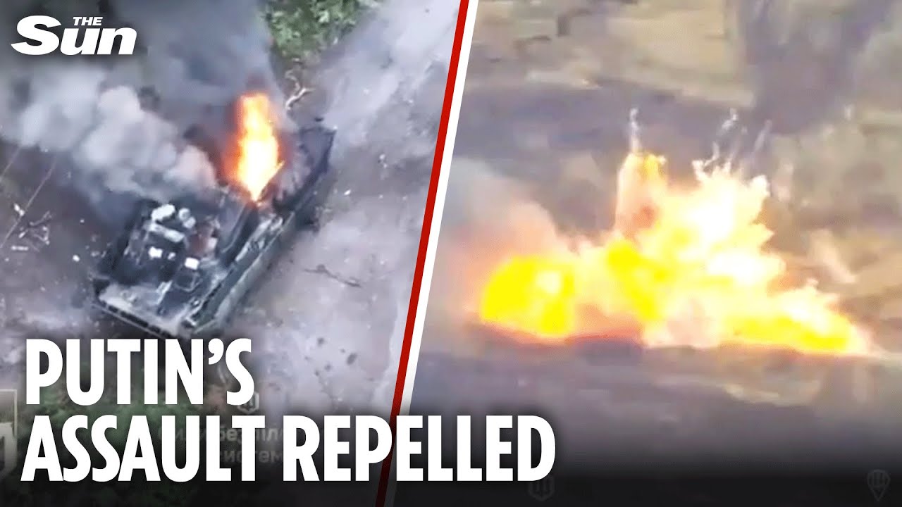 Ukraine ANNIHILATES massive Russian column with 16 armoured vehicles destroyed in Dobropillia
